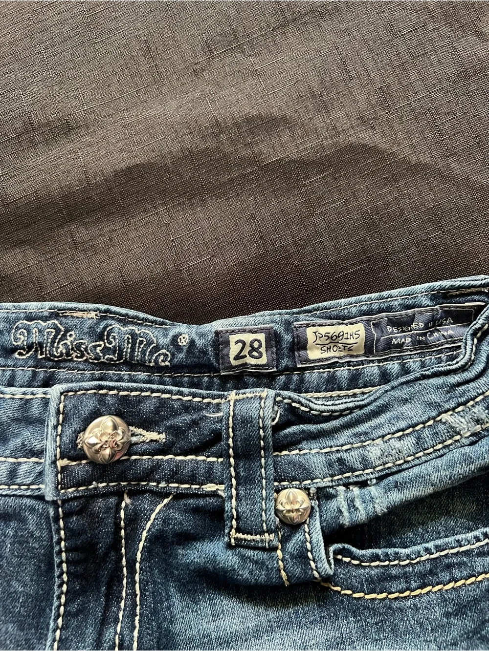 Miss Me Medium Wash Cuffed Denim Shorts - Blue